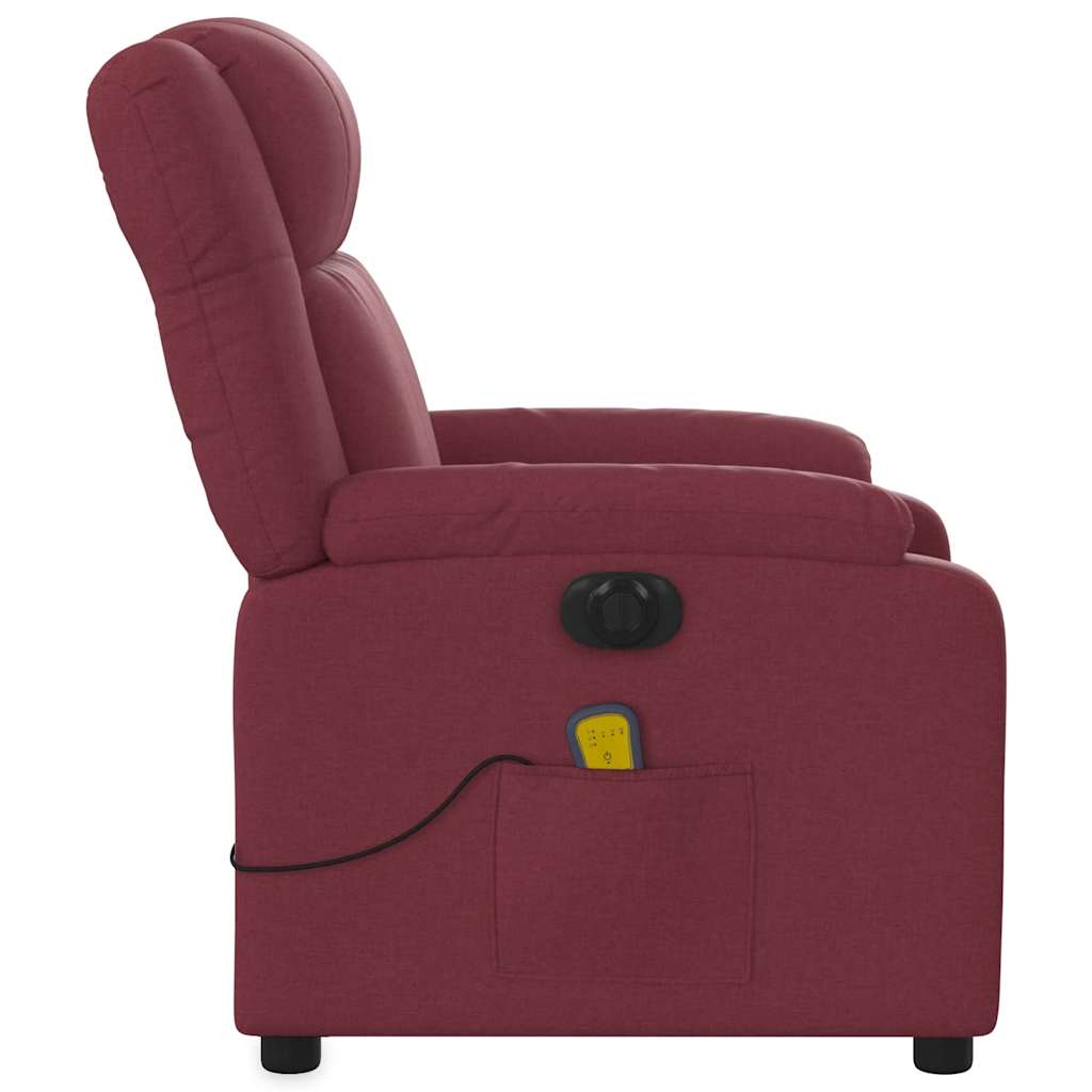 Massagestoel elektrisch verstelbaar stof wijnrood is nu te koop bij PeponiXL, paradijselijk wonen!
