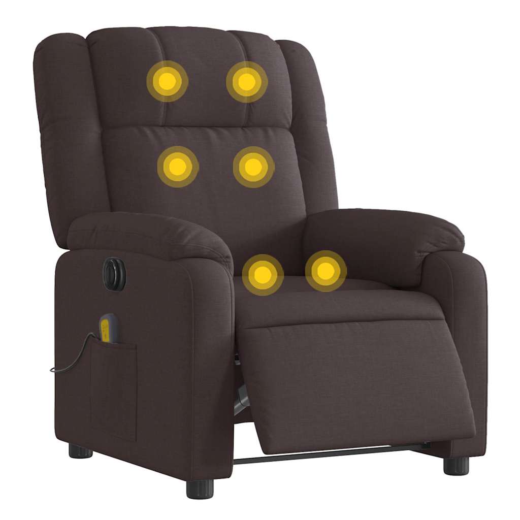 Massagestoel elektrisch verstelbaar stof donkerbruin is nu te koop bij PeponiXL, paradijselijk wonen!