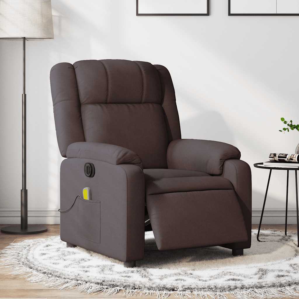 Massagestoel elektrisch verstelbaar stof donkerbruin is nu te koop bij PeponiXL, paradijselijk wonen!
