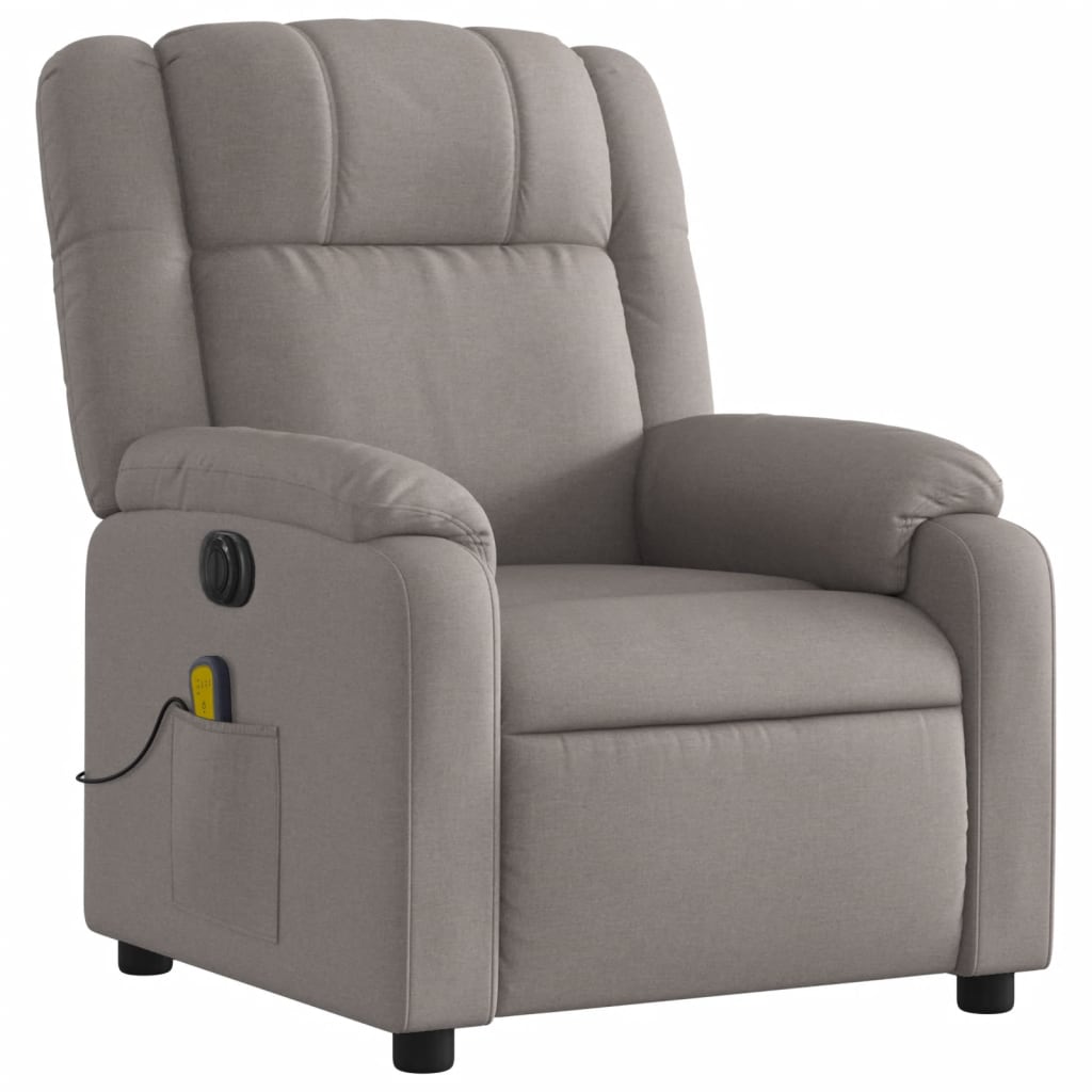 Massagestoel elektrisch verstelbaar stof taupe is nu te koop bij PeponiXL, paradijselijk wonen!