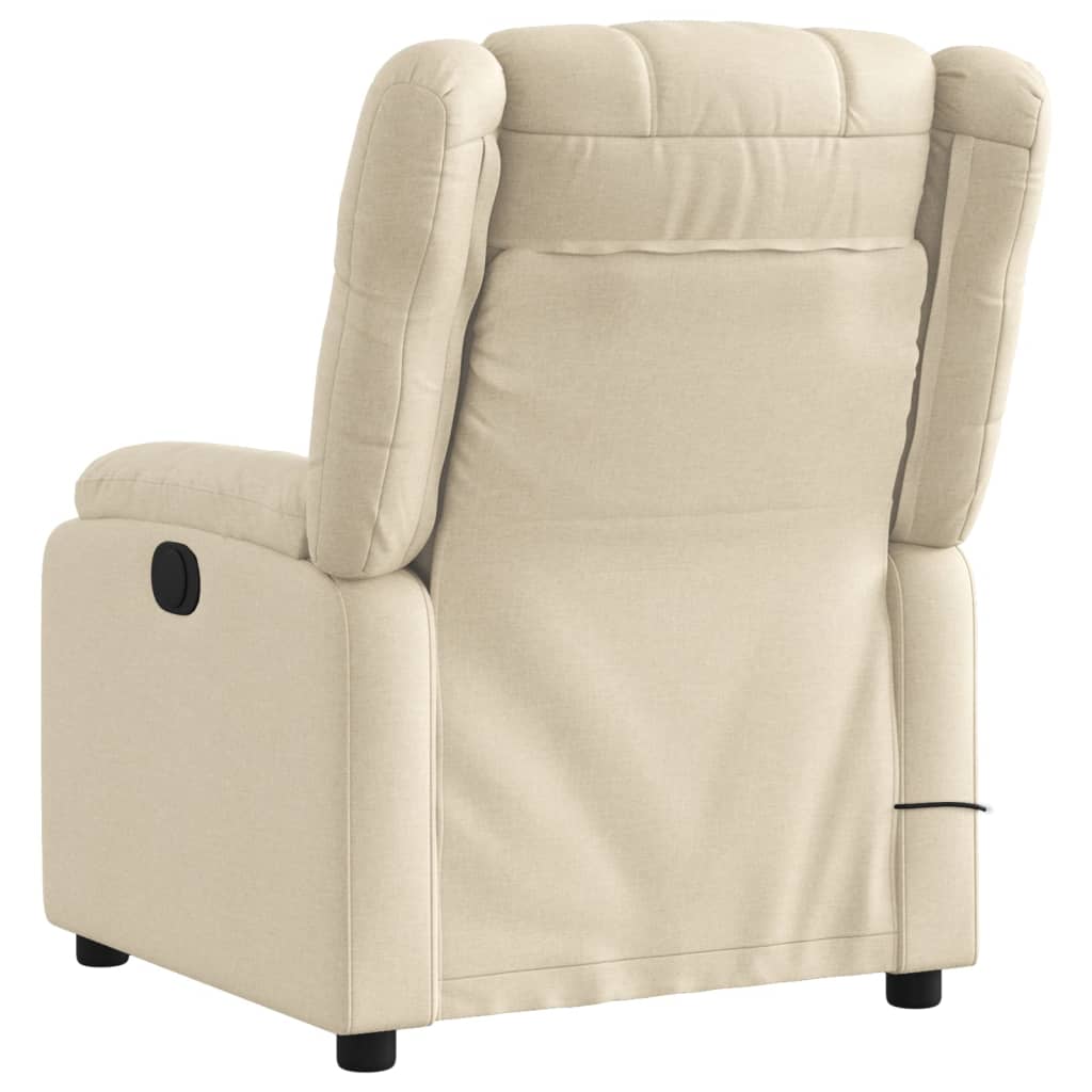 Massagestoel elektrisch verstelbaar stof crèmekleurig is nu te koop bij PeponiXL, paradijselijk wonen!