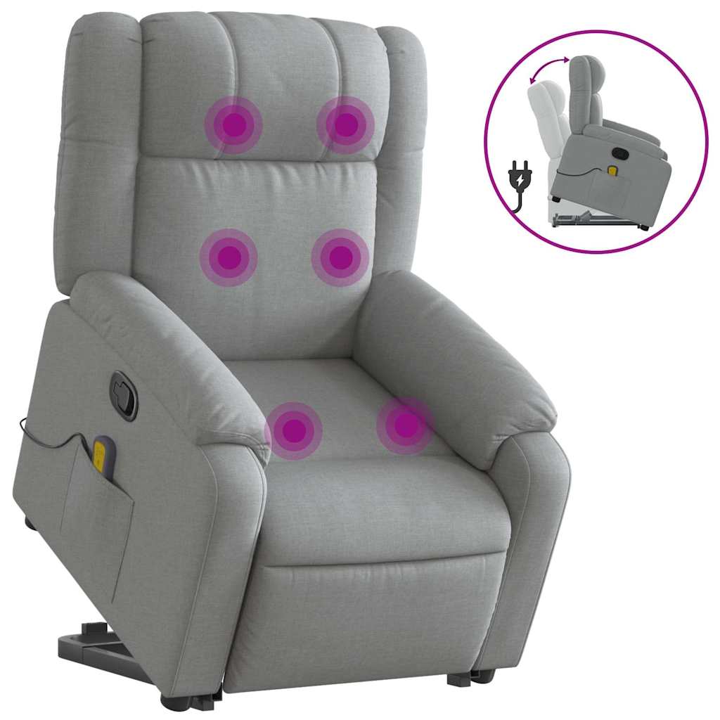 Sta-op-massagestoel verstelbaar stof lichtgrijs is nu te koop bij PeponiXL, paradijselijk wonen!