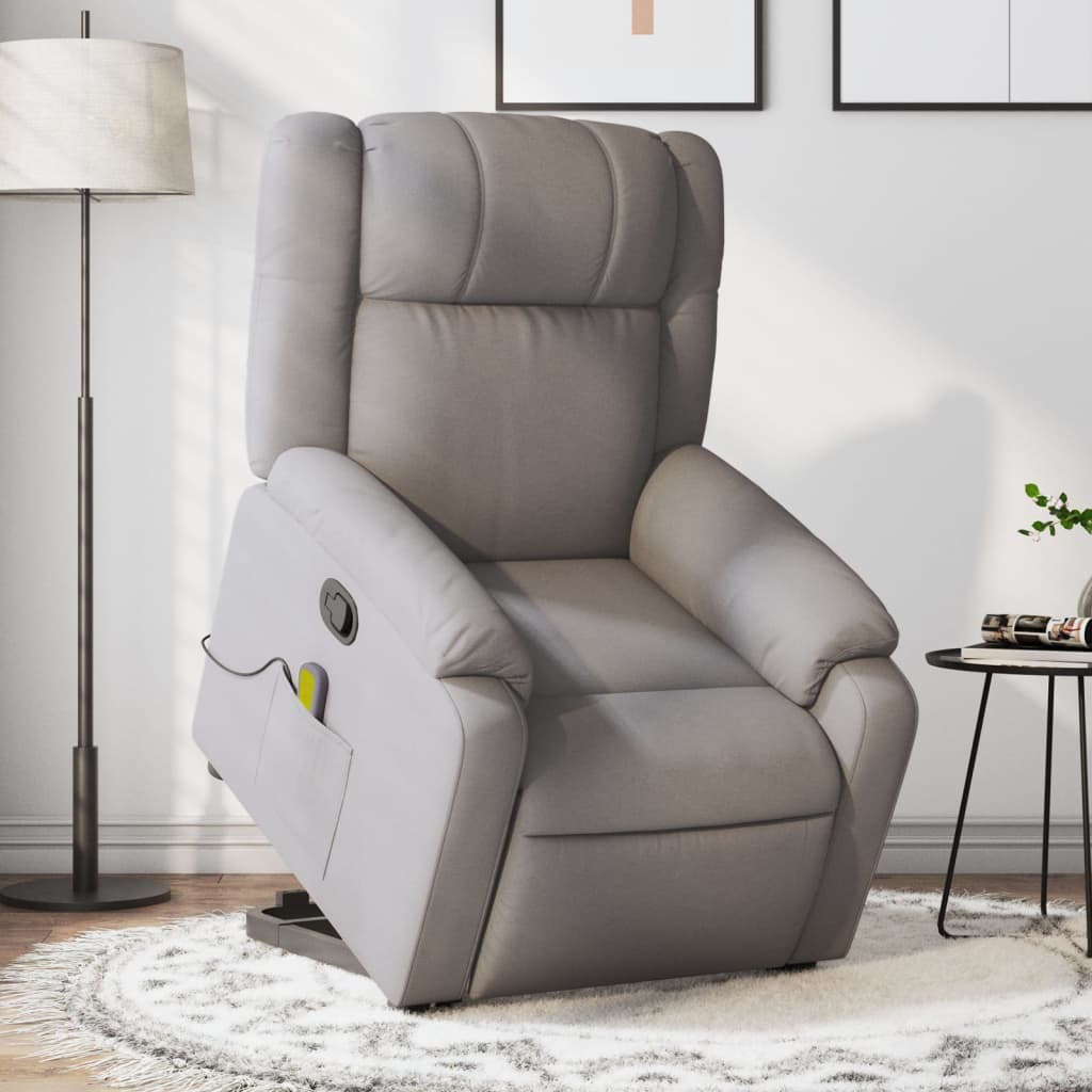 Sta-op-massagestoel verstelbaar stof taupe is nu te koop bij PeponiXL, paradijselijk wonen!