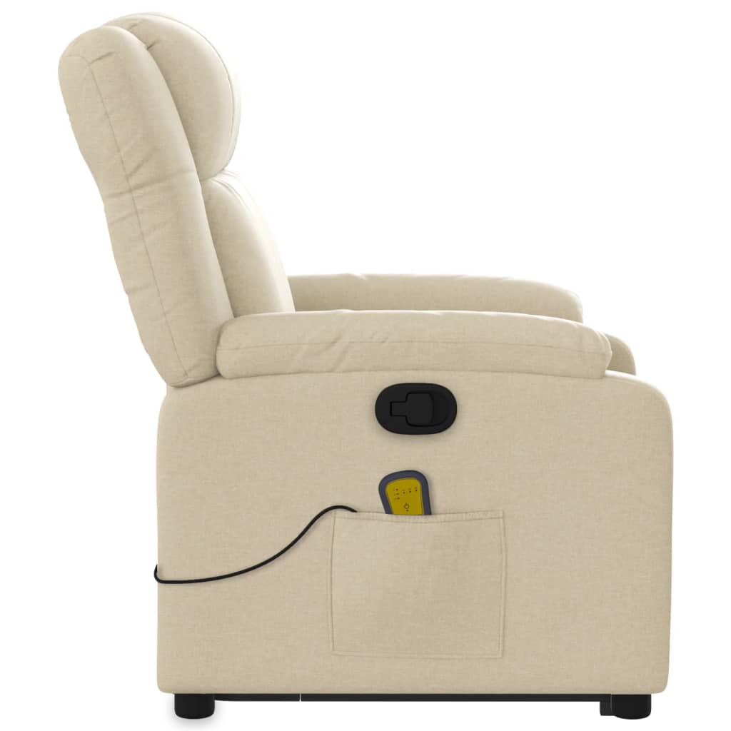 Sta-op-massagestoel verstelbaar stof crèmekleurig is nu te koop bij PeponiXL, paradijselijk wonen!