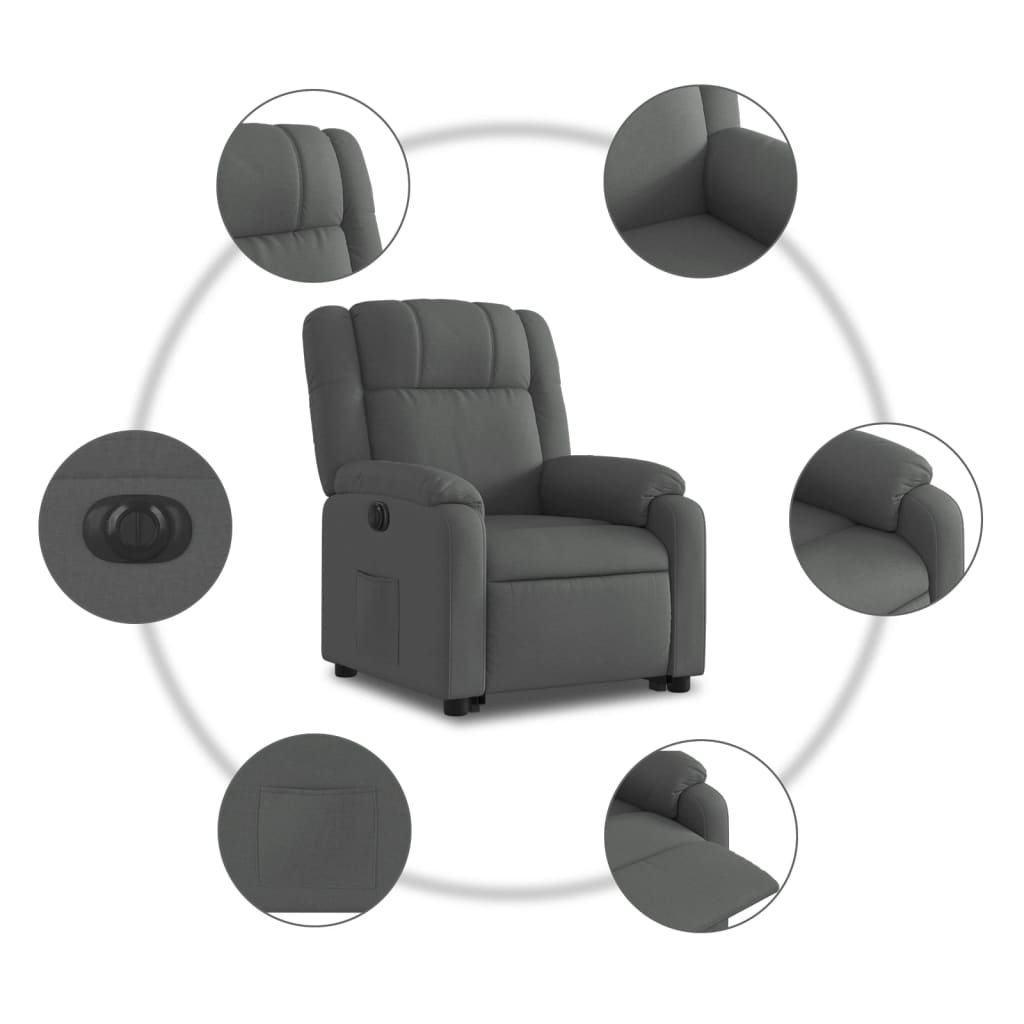 Sta-op-stoel elektrisch verstelbaar stof donkergrijs is nu te koop bij PeponiXL, paradijselijk wonen!