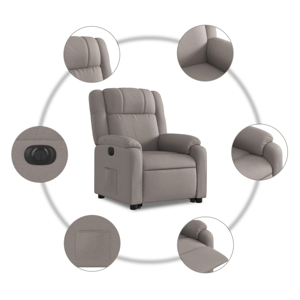 Sta-op-stoel elektrisch verstelbaar stof taupe is nu te koop bij PeponiXL, paradijselijk wonen!