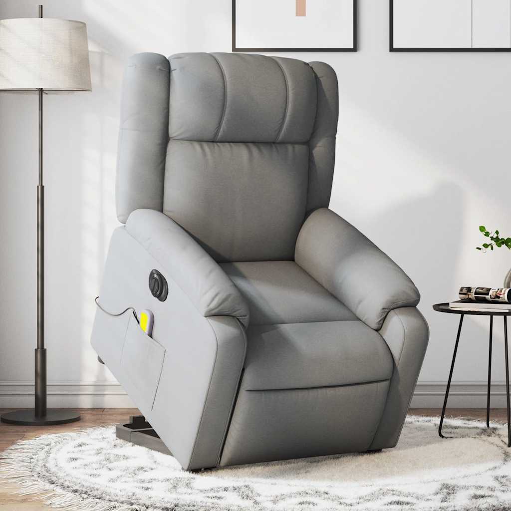 Sta-op-massagestoel elektrisch verstelbaar stof lichtgrijs is nu te koop bij PeponiXL, paradijselijk wonen!