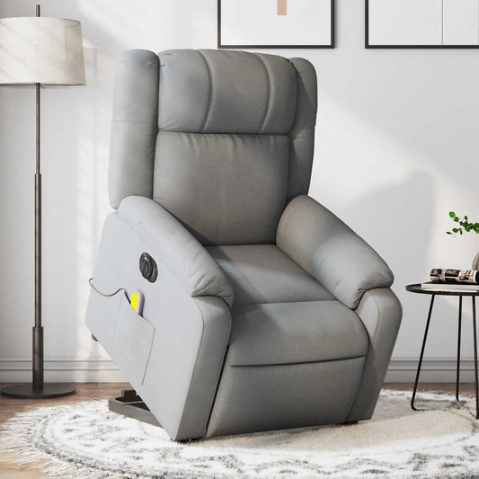 Sta-op-massagestoel elektrisch verstelbaar stof lichtgrijs is nu te koop bij PeponiXL, paradijselijk wonen!