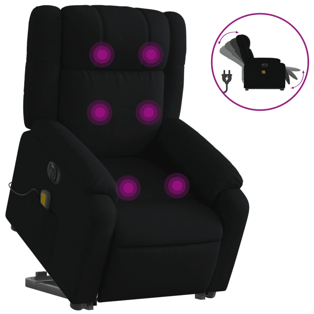 Sta-op-massagestoel elektrisch verstelbaar stof zwart is nu te koop bij PeponiXL, paradijselijk wonen!