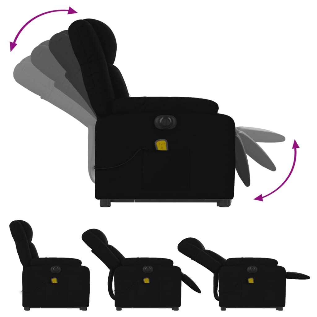 Sta-op-massagestoel elektrisch verstelbaar stof zwart is nu te koop bij PeponiXL, paradijselijk wonen!