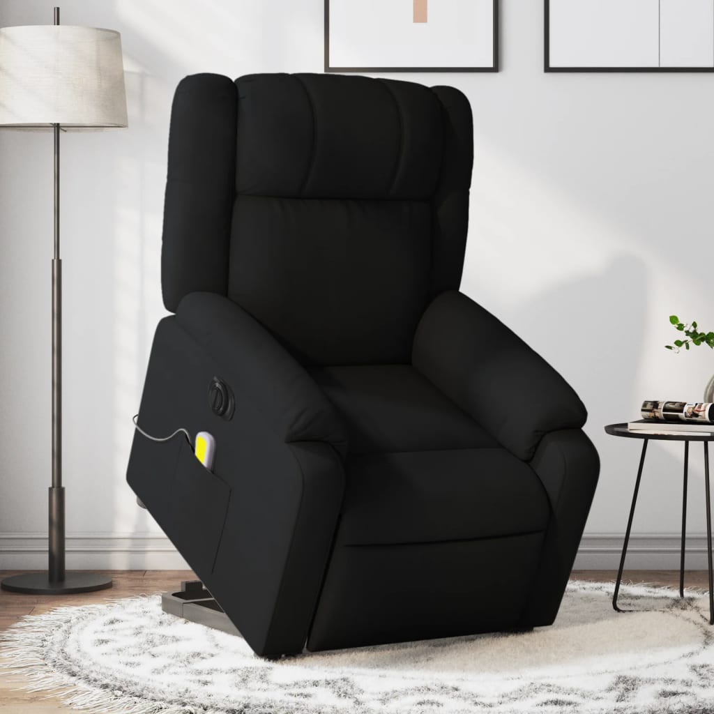 Sta-op-massagestoel elektrisch verstelbaar stof zwart is nu te koop bij PeponiXL, paradijselijk wonen!
