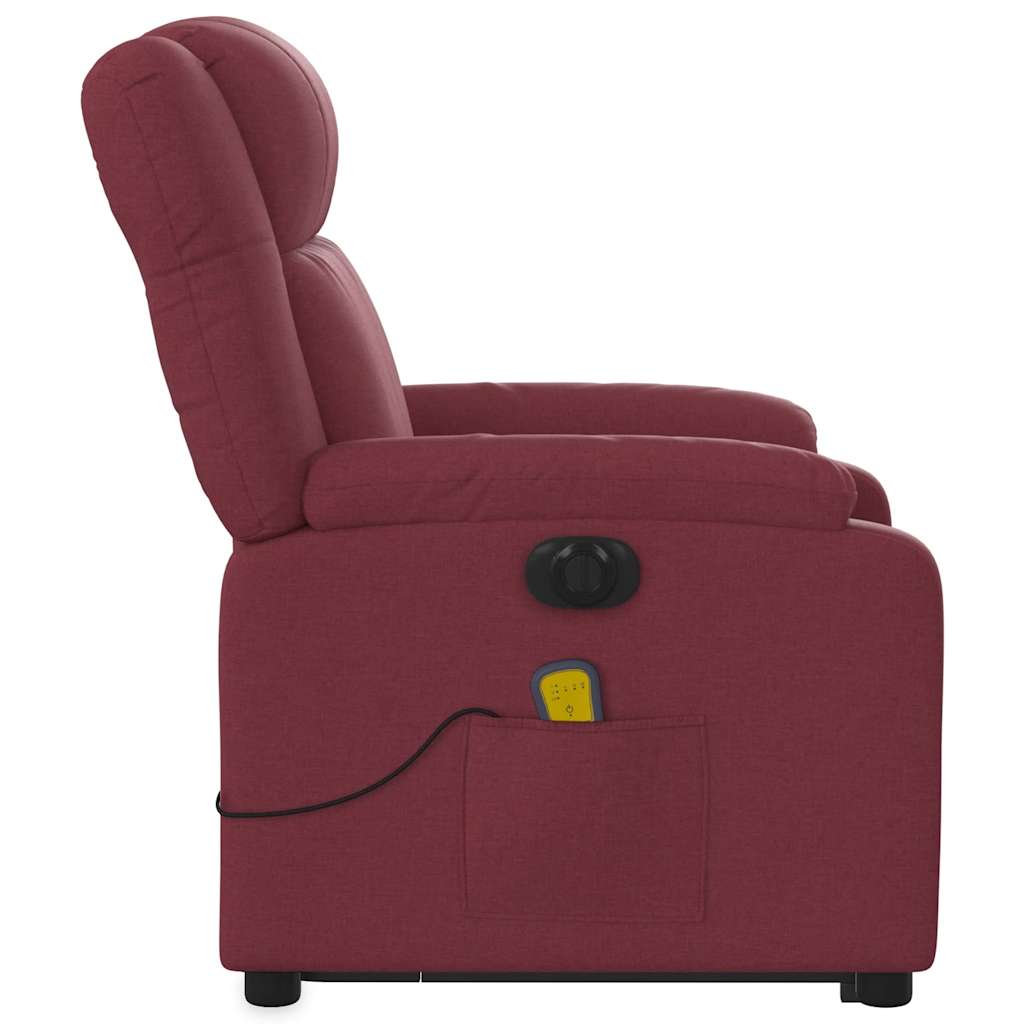 Sta-op-massagestoel elektrisch verstelbaar stof wijnrood is nu te koop bij PeponiXL, paradijselijk wonen!