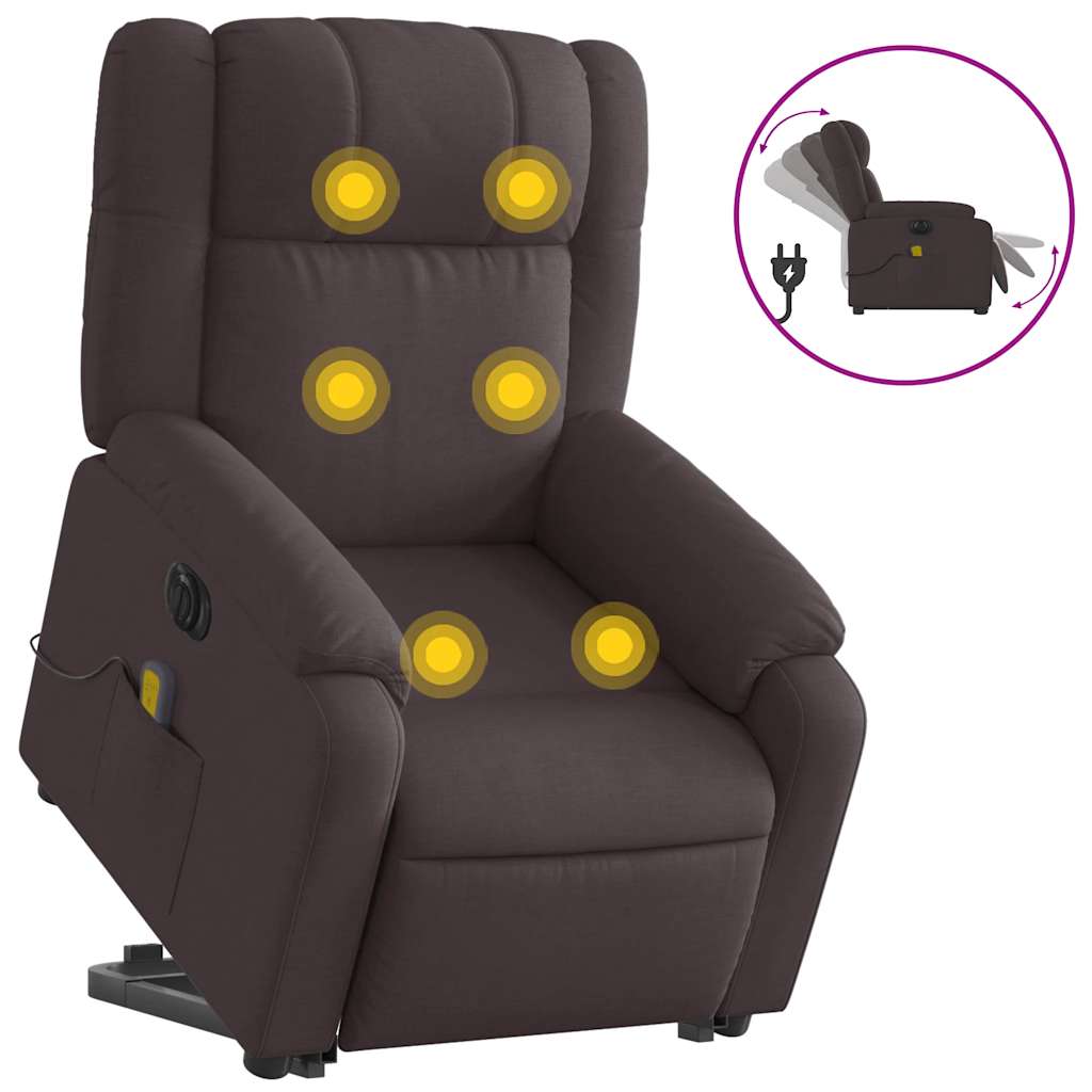 Sta-op-massagestoel elektrisch verstelbaar stof donkerbruin is nu te koop bij PeponiXL, paradijselijk wonen!