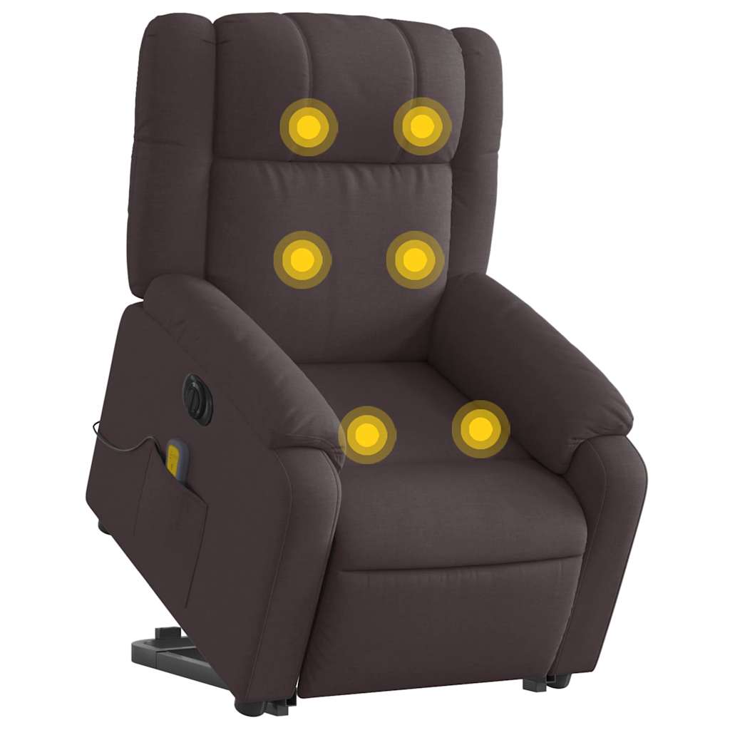 Sta-op-massagestoel elektrisch verstelbaar stof donkerbruin is nu te koop bij PeponiXL, paradijselijk wonen!