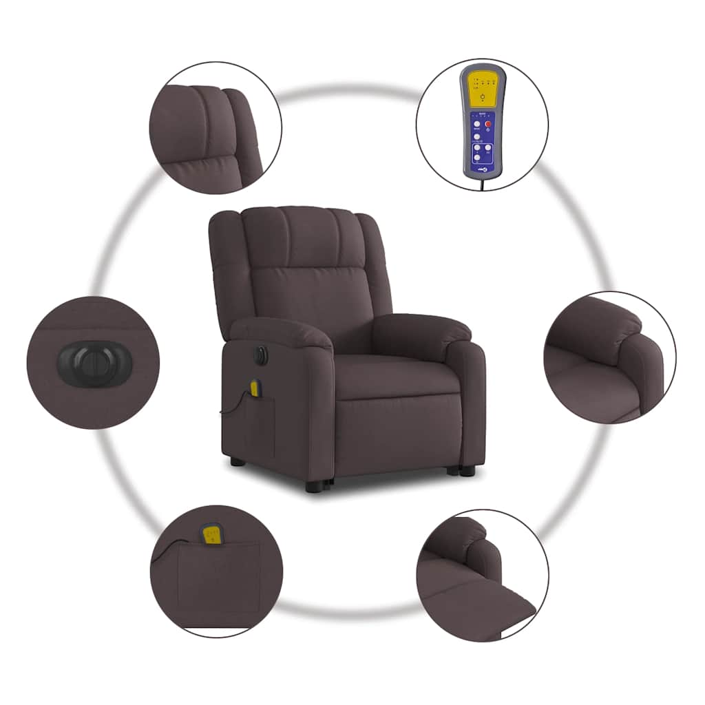 Sta-op-massagestoel elektrisch verstelbaar stof donkerbruin is nu te koop bij PeponiXL, paradijselijk wonen!