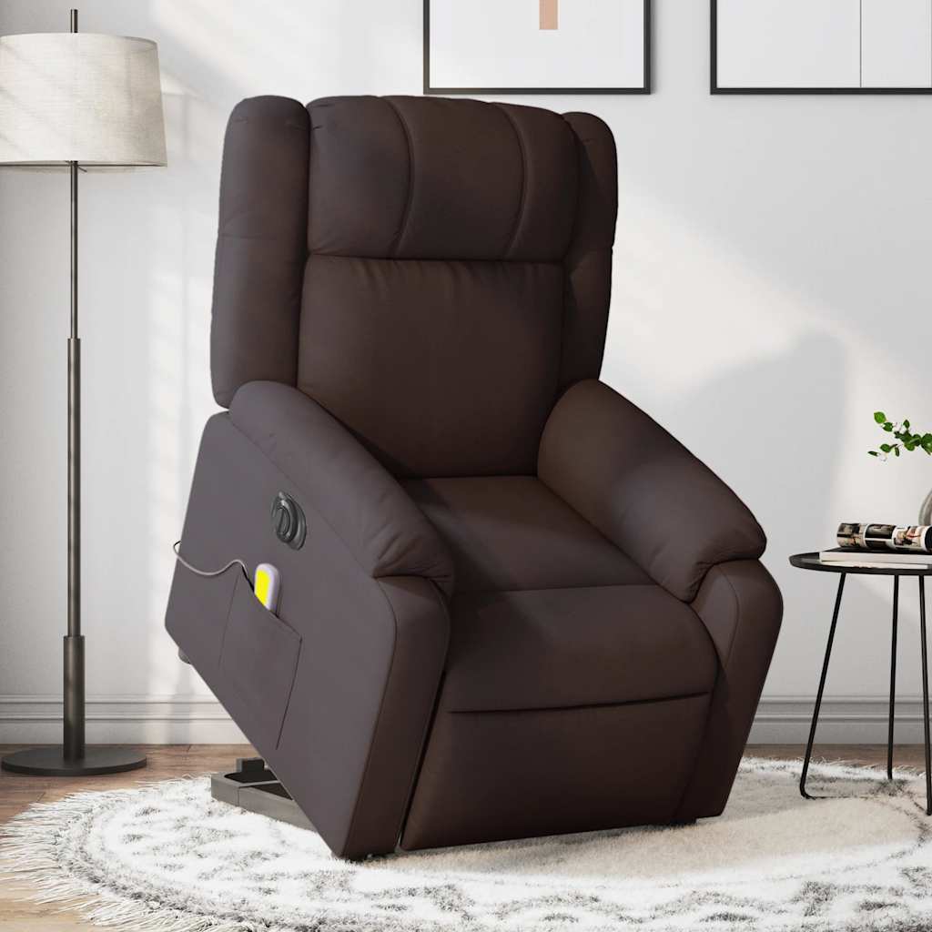 Sta-op-massagestoel elektrisch verstelbaar stof donkerbruin is nu te koop bij PeponiXL, paradijselijk wonen!