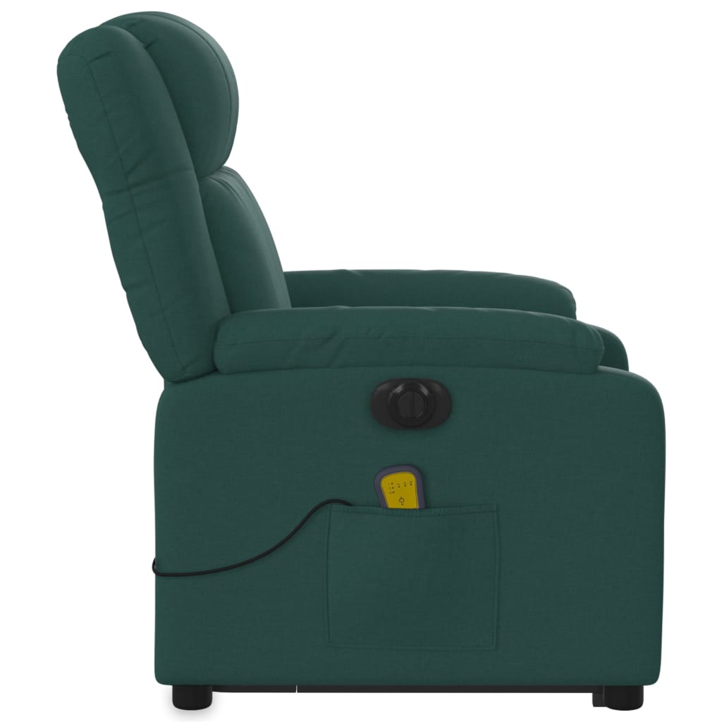 Sta-op-massagestoel elektrisch verstelbaar stof donkergroen is nu te koop bij PeponiXL, paradijselijk wonen!