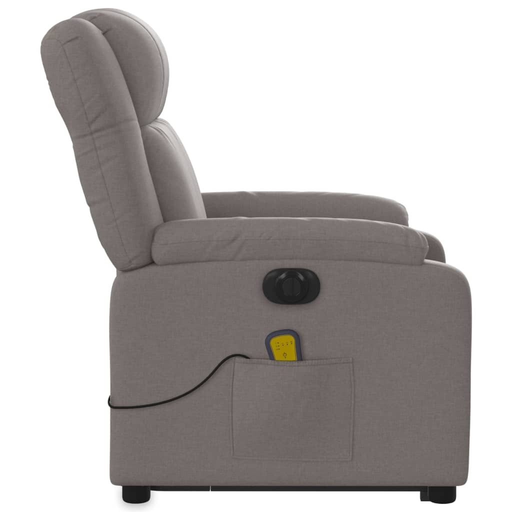 Sta-op-massagestoel elektrisch verstelbaar stof taupe is nu te koop bij PeponiXL, paradijselijk wonen!