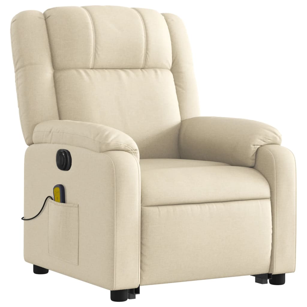 Sta-op-massagestoel elektrisch verstelbaar stof crèmekleurig is nu te koop bij PeponiXL, paradijselijk wonen!