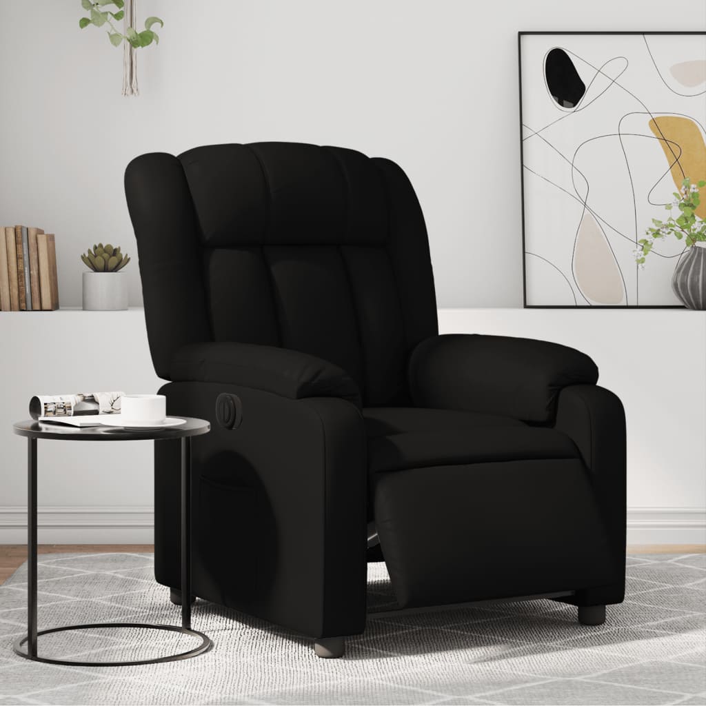 Fauteuil elektrisch verstelbaar kunstleer zwart is nu te koop bij PeponiXL, paradijselijk wonen!