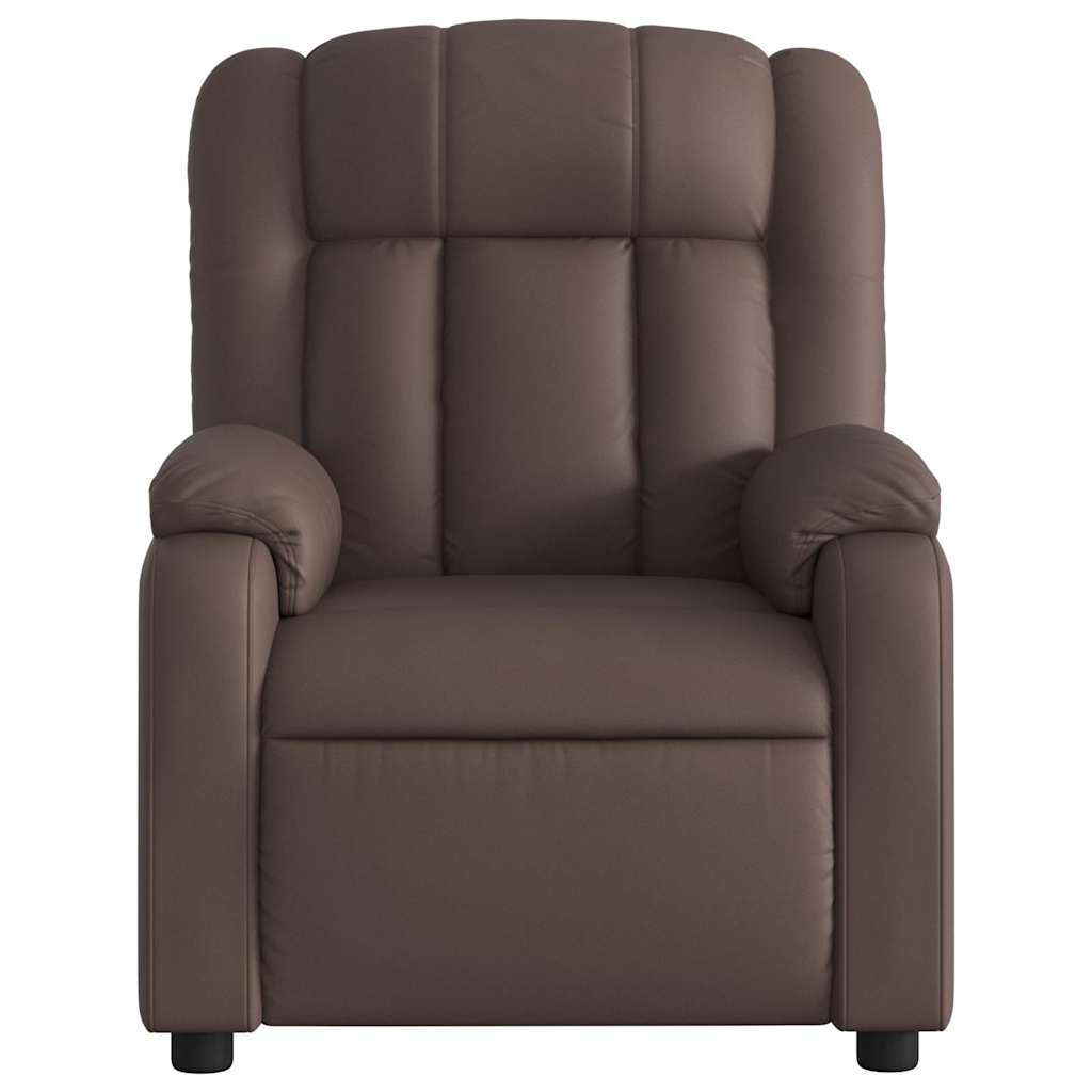 Fauteuil verstelbaar elektrisch kunstleer bruin is nu te koop bij PeponiXL, paradijselijk wonen!
