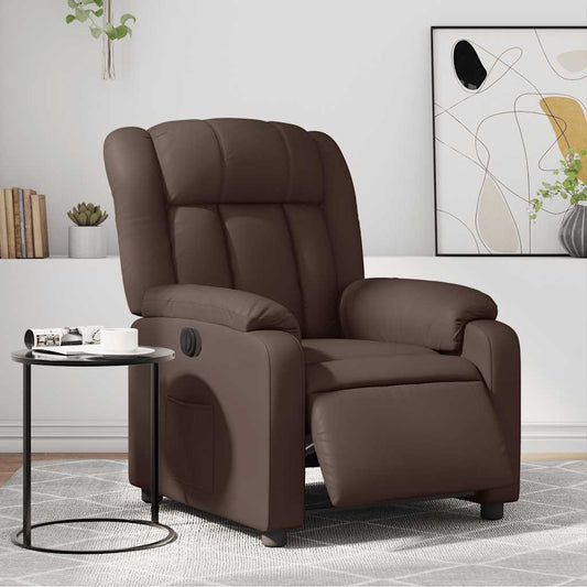 Fauteuil verstelbaar elektrisch kunstleer bruin is nu te koop bij PeponiXL, paradijselijk wonen!