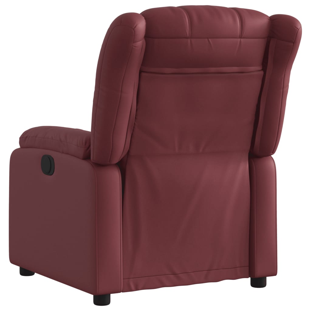 Fauteuil verstelbaar elektrisch kunstleer wijnrood is nu te koop bij PeponiXL, paradijselijk wonen!