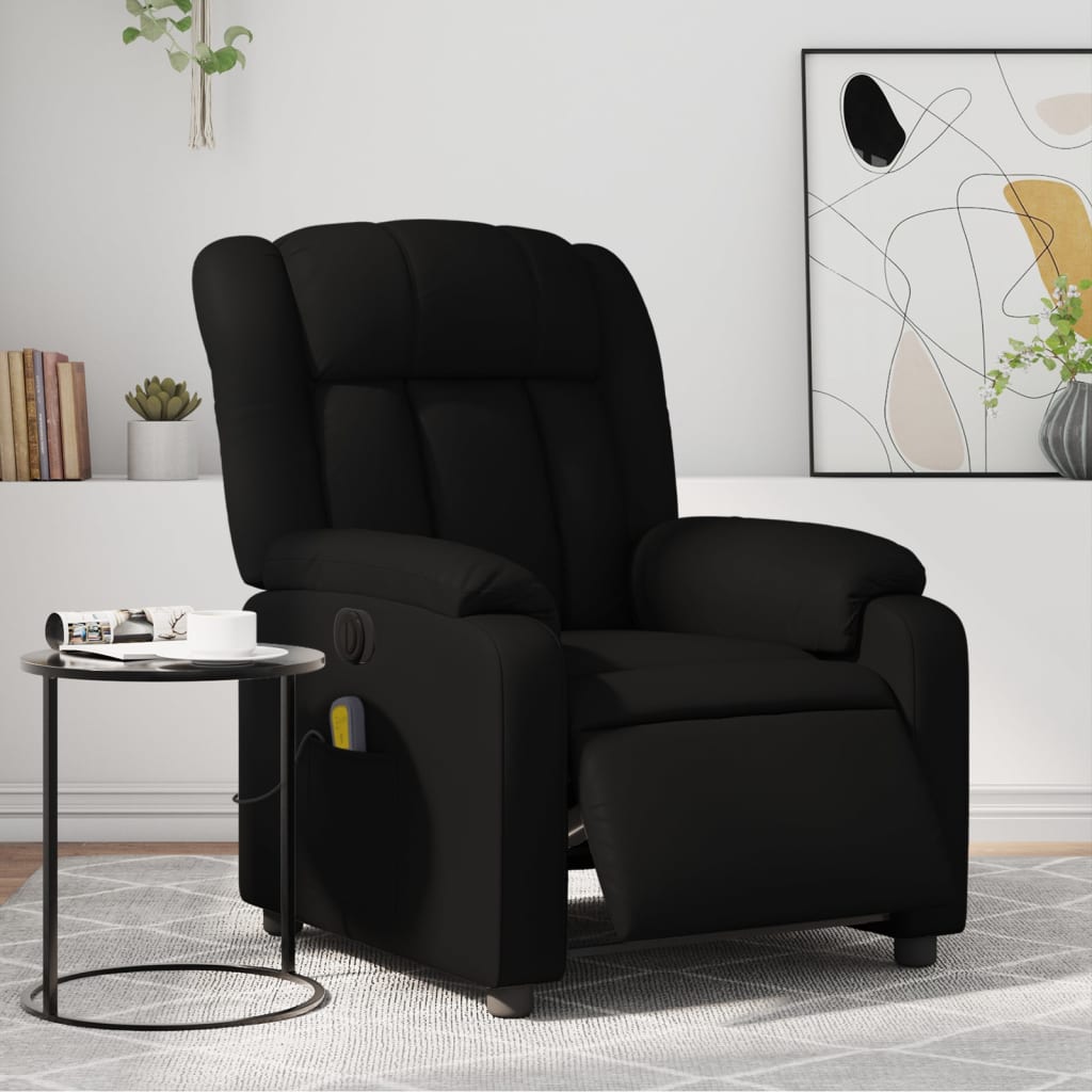 Massagestoel verstelbaar elektrisch kunstleer zwart is nu te koop bij PeponiXL, paradijselijk wonen!