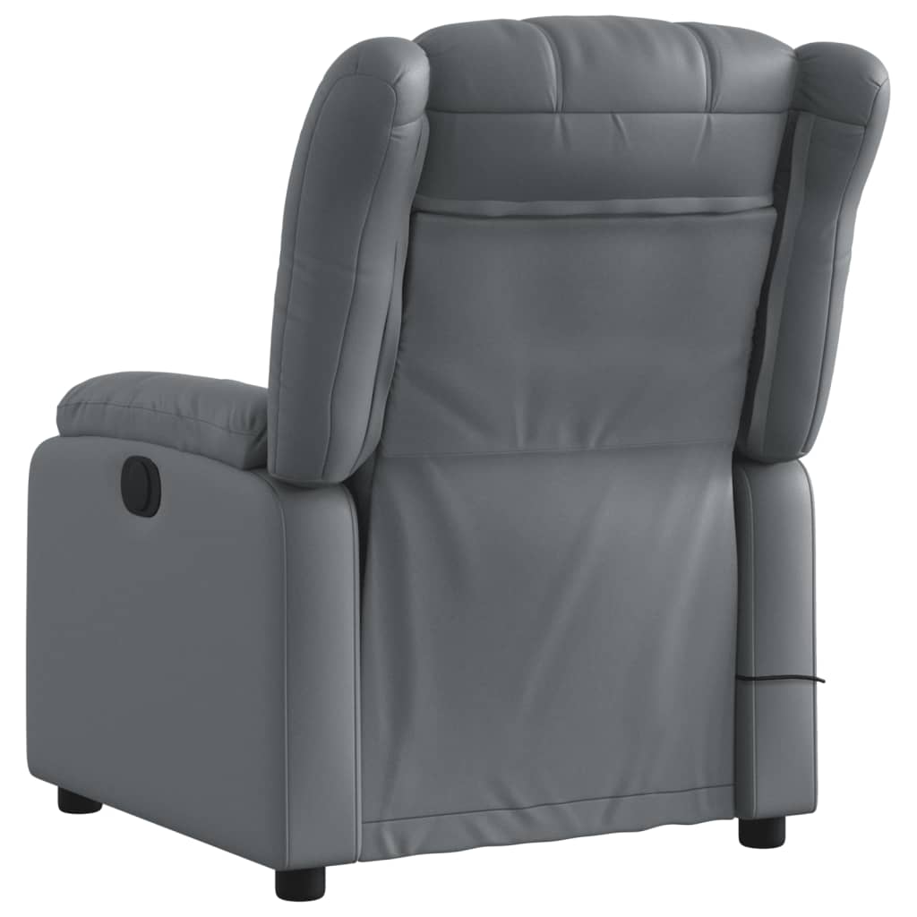 Massagestoel verstelbaar elektrisch kunstleer grijs is nu te koop bij PeponiXL, paradijselijk wonen!