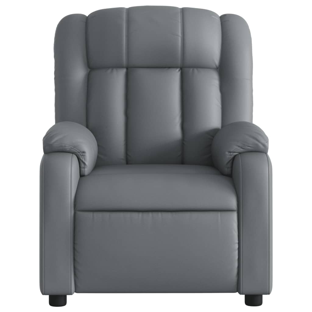 Massagestoel verstelbaar elektrisch kunstleer grijs is nu te koop bij PeponiXL, paradijselijk wonen!