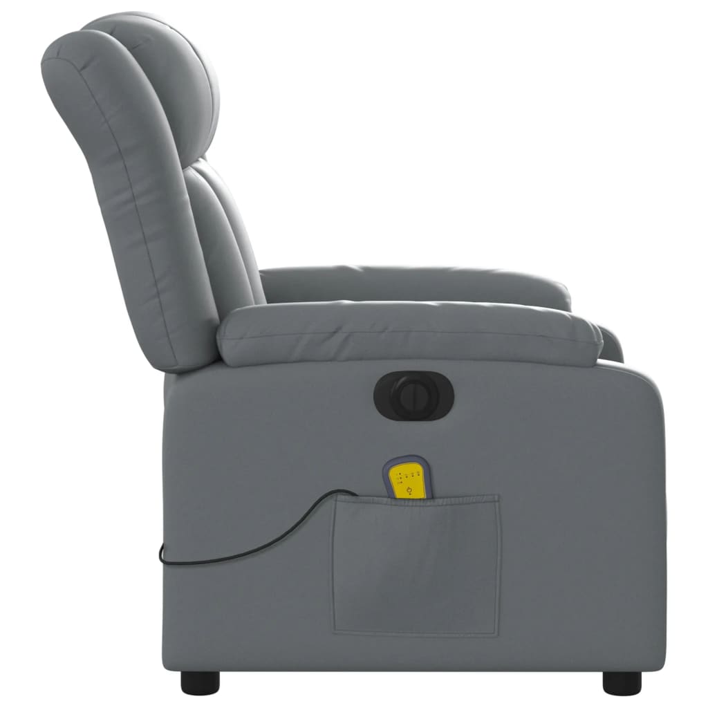 Massagestoel verstelbaar elektrisch kunstleer grijs is nu te koop bij PeponiXL, paradijselijk wonen!