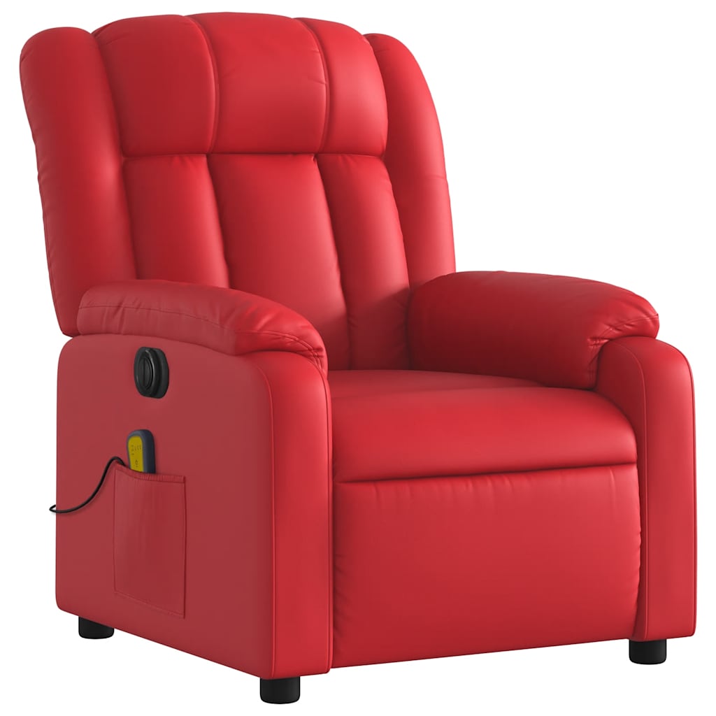 Massagestoel verstelbaar elektrisch kunstleer rood is nu te koop bij PeponiXL, paradijselijk wonen!