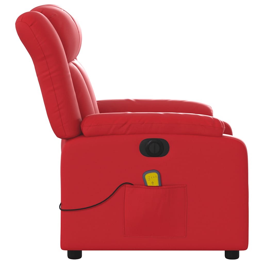 Massagestoel verstelbaar elektrisch kunstleer rood is nu te koop bij PeponiXL, paradijselijk wonen!