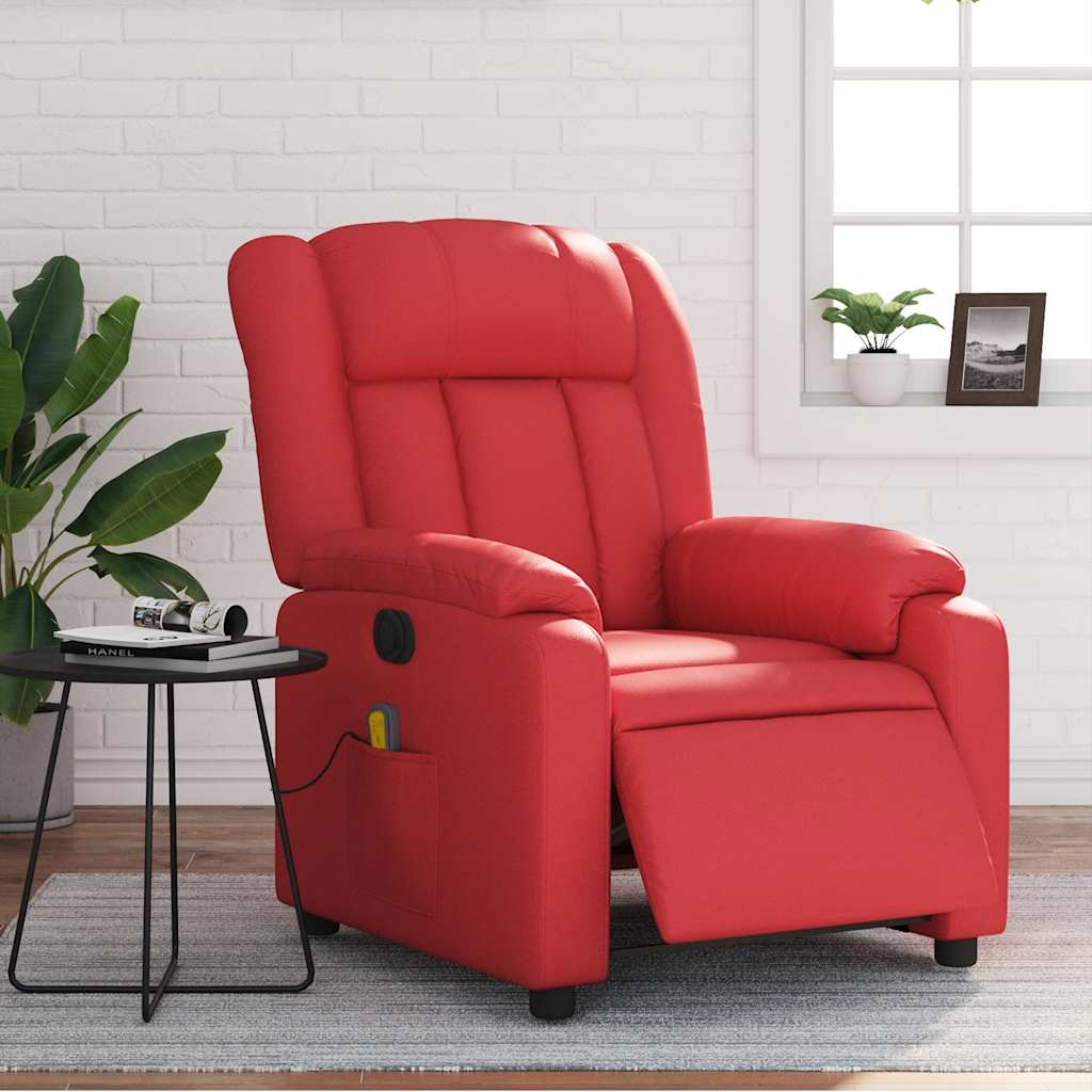 Massagestoel verstelbaar elektrisch kunstleer rood is nu te koop bij PeponiXL, paradijselijk wonen!