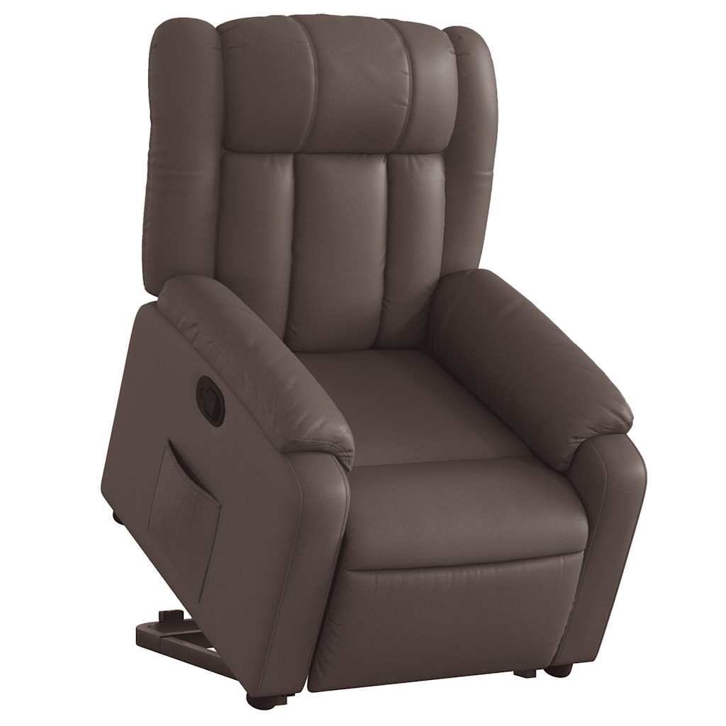 Sta-op-fauteuil verstelbaar kunstleer bruin is nu te koop bij PeponiXL, paradijselijk wonen!