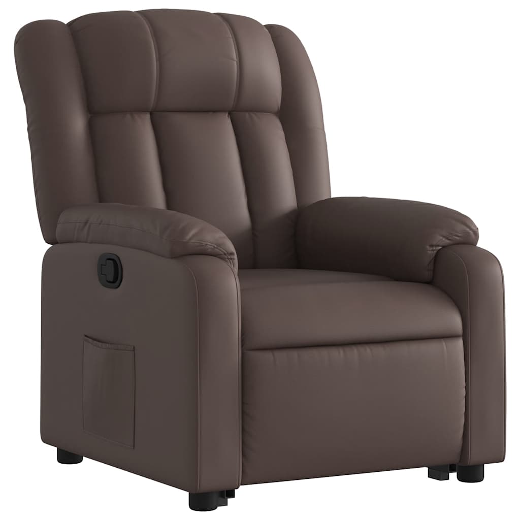 Sta-op-fauteuil verstelbaar kunstleer bruin is nu te koop bij PeponiXL, paradijselijk wonen!
