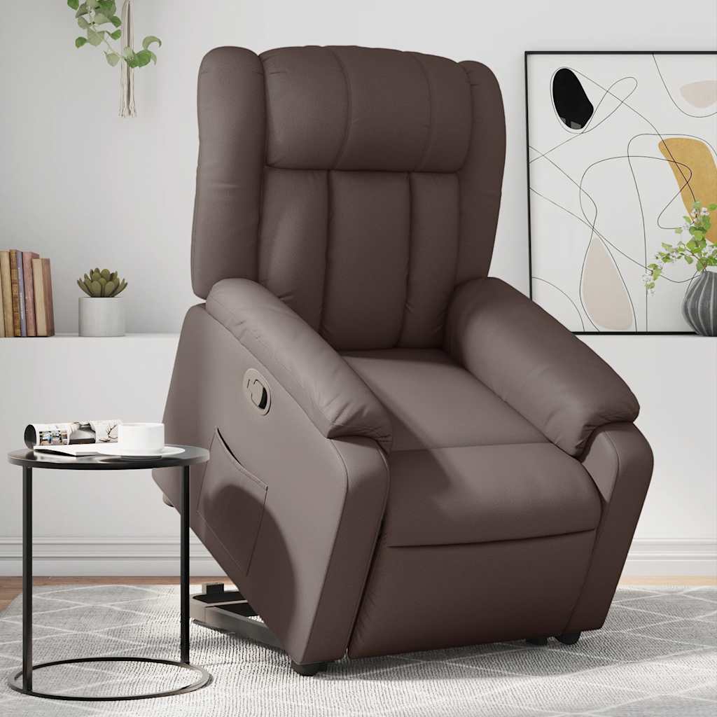 Sta-op-fauteuil verstelbaar kunstleer bruin is nu te koop bij PeponiXL, paradijselijk wonen!