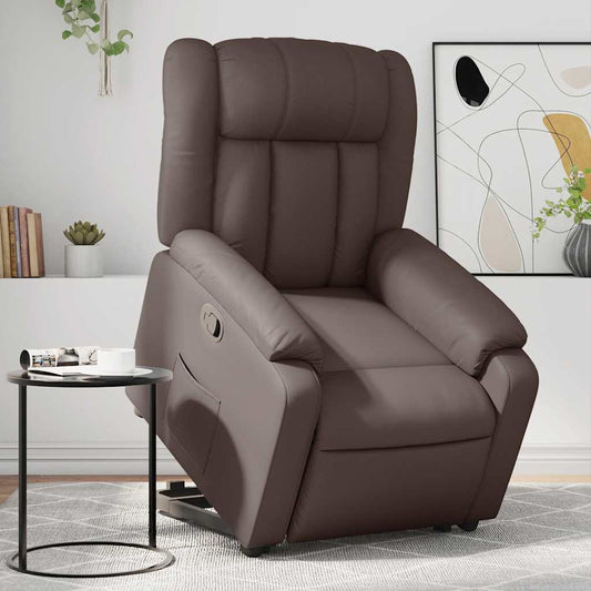 Sta-op-fauteuil verstelbaar kunstleer bruin is nu te koop bij PeponiXL, paradijselijk wonen!