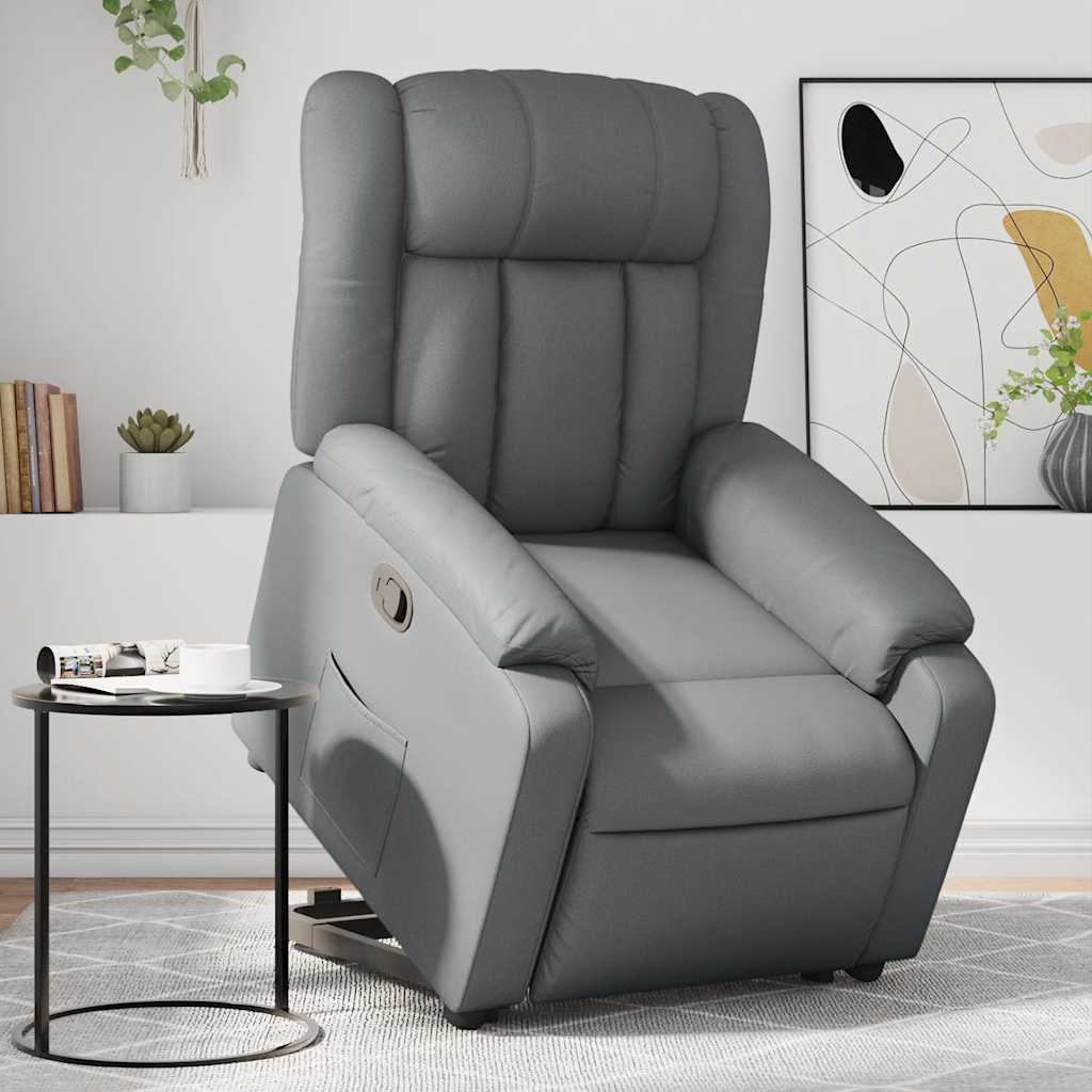 Sta-op-stoel kunstleer grijs is nu te koop bij PeponiXL, paradijselijk wonen!