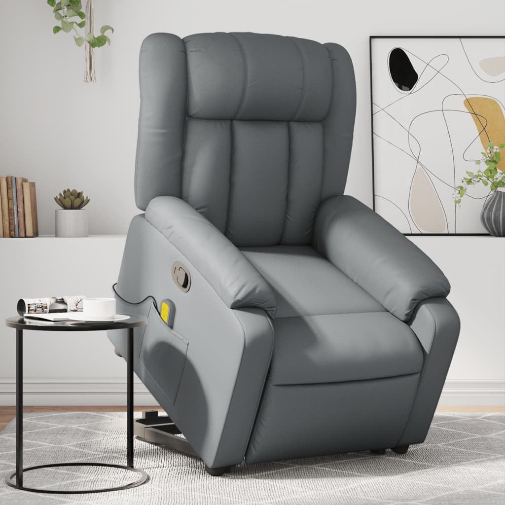 Sta-op-massagestoel verstelbaar kunstleer grijs is nu te koop bij PeponiXL, paradijselijk wonen!
