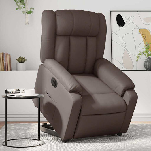 Sta-op-stoel elektrisch kunstleer bruin is nu te koop bij PeponiXL, paradijselijk wonen!