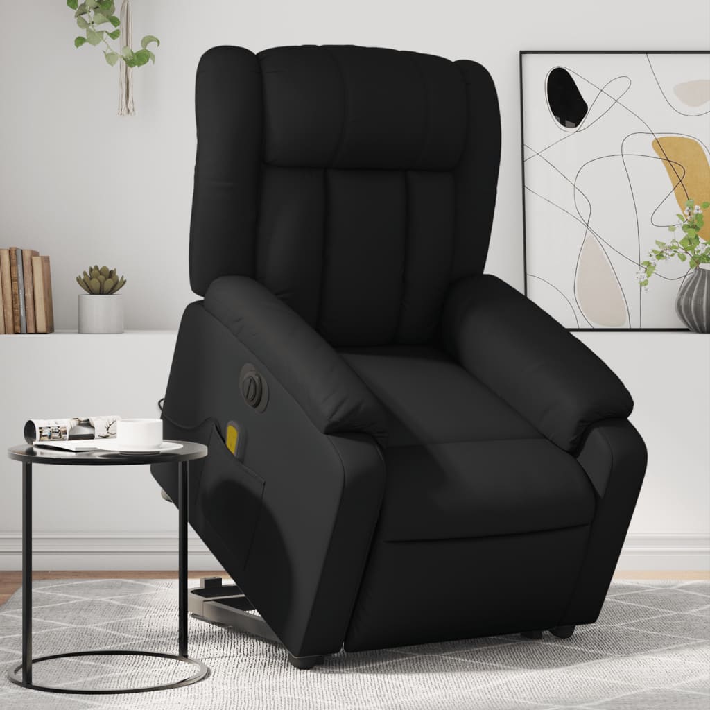Sta-op-massagestoel elektrisch kunstleer zwart is nu te koop bij PeponiXL, paradijselijk wonen!