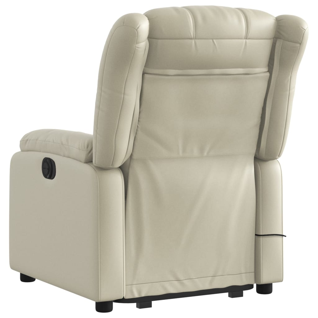 Sta-op-massagestoel elektrisch kunstleer crèmekleurig is nu te koop bij PeponiXL, paradijselijk wonen!