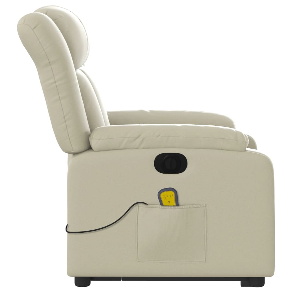 Sta-op-massagestoel elektrisch kunstleer crèmekleurig is nu te koop bij PeponiXL, paradijselijk wonen!
