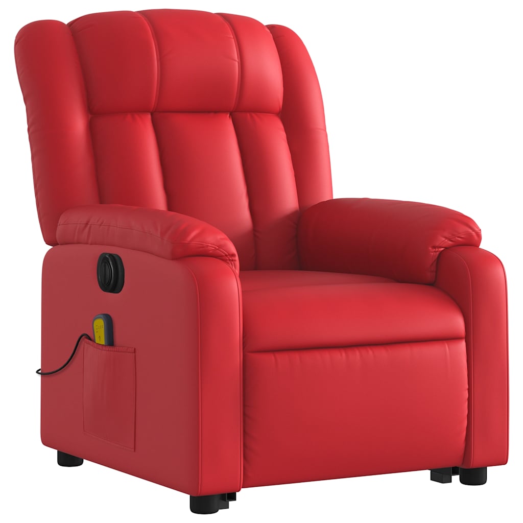 Sta-op-massagestoel elektrisch kunstleer rood is nu te koop bij PeponiXL, paradijselijk wonen!