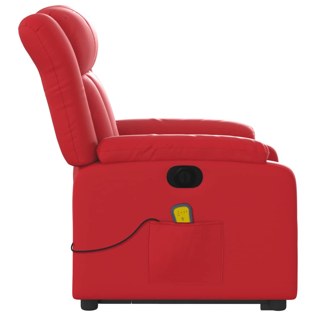 Sta-op-massagestoel elektrisch kunstleer rood is nu te koop bij PeponiXL, paradijselijk wonen!