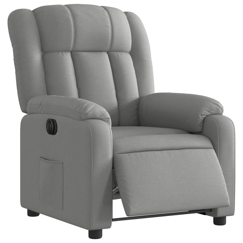 Fauteuil elektrisch verstelbaar stof lichtgrijs is nu te koop bij PeponiXL, paradijselijk wonen!