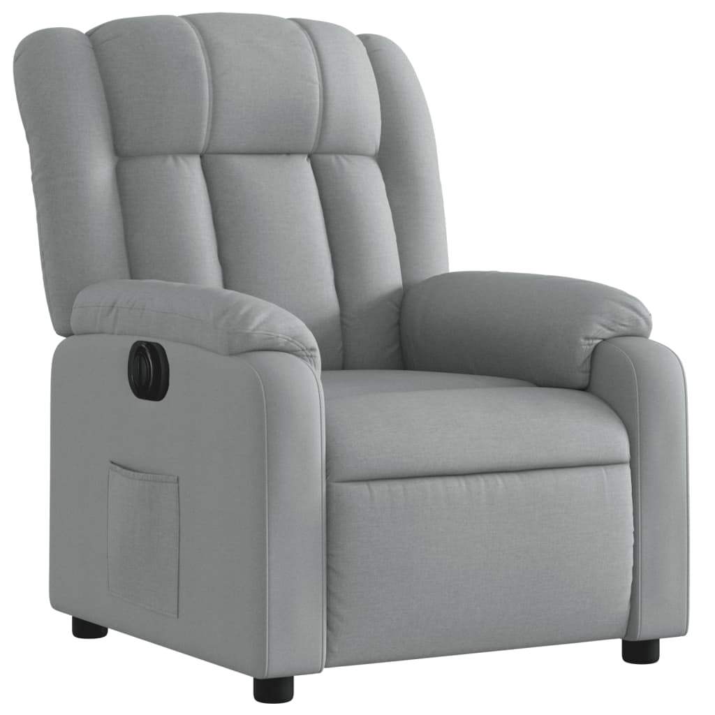 Fauteuil elektrisch verstelbaar stof lichtgrijs is nu te koop bij PeponiXL, paradijselijk wonen!