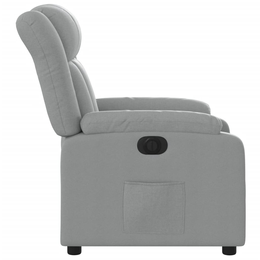 Fauteuil elektrisch verstelbaar stof lichtgrijs is nu te koop bij PeponiXL, paradijselijk wonen!