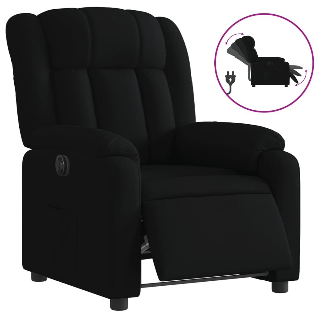 Fauteuil verstelbaar elektrisch stof zwart is nu te koop bij PeponiXL, paradijselijk wonen!
